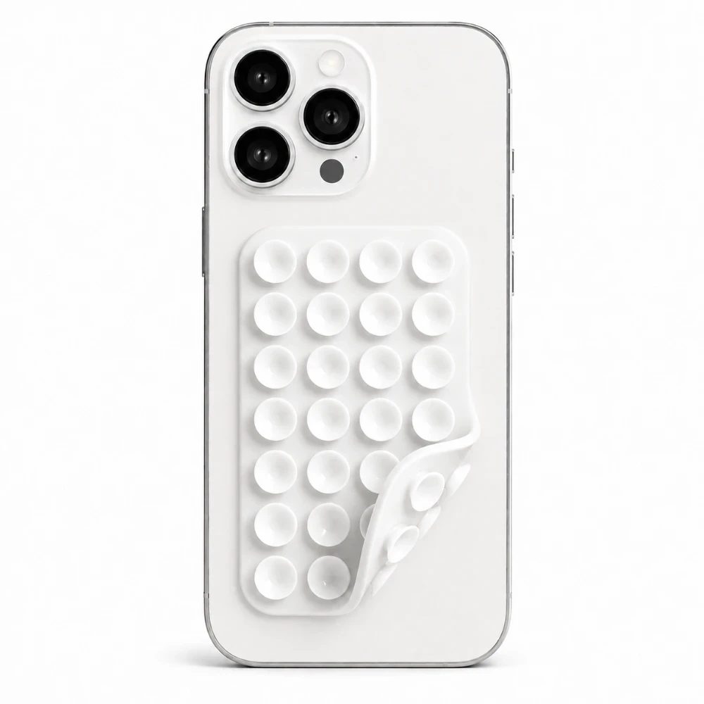 Dubbelzijdige Telefoon Zuignap Sticker met 48 Zuignappen – Herbruikbaar – Wit 3