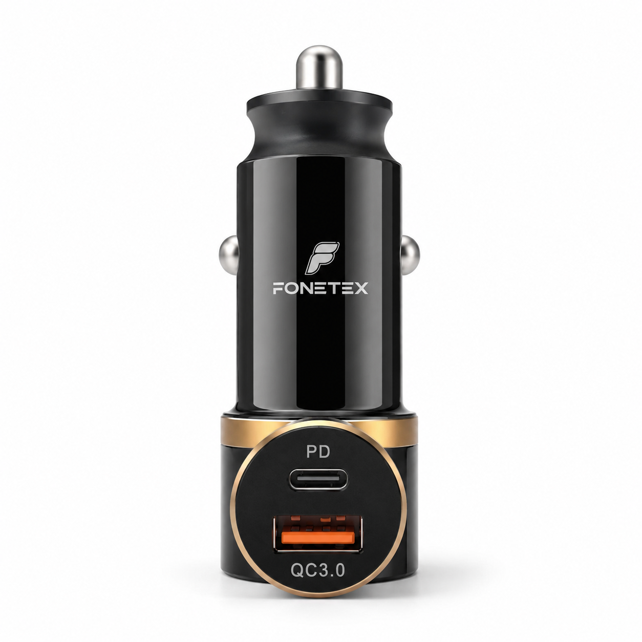 FoneTex 20W Autolader – USB-C PD & USB-A QC 3.0 – FT-201