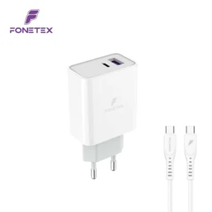 FoneTex 20W Quick Charger met USB-C naar USB-C Kabel – FT-C207 wit 1