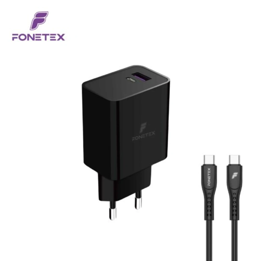 FoneTex 20W Quick Charger met USB-C naar USB-C Kabel – FT-C207 wit 1