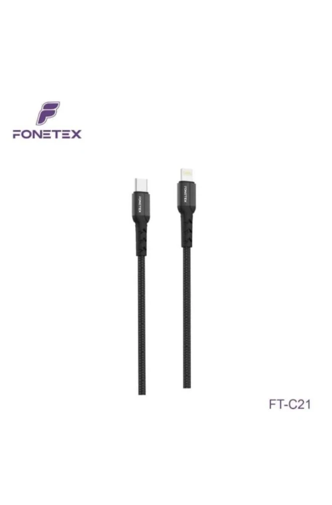 FoneTex USB-C naar Lightning Kabel 3 Meter – 8-pin Gevlochten Kabel FT-C21