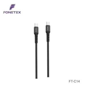 FoneTex USB-C naar USB-C Kabel 60W – Gevlochten Snellaadkabel 1 Meter FT-C14