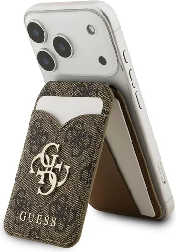 GUESS 4G MagSafe Wallet met Spiegel & Stand Bruin - Afbeelding 7