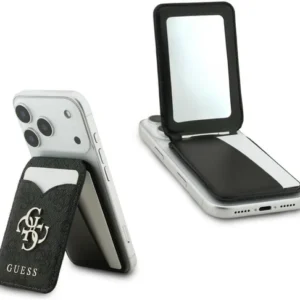 GUESS 4G MagSafe Wallet met Spiegel en Stand Zwart 1