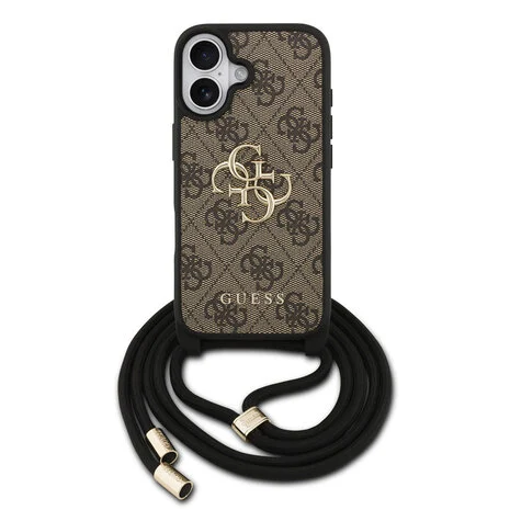 Guess 4G iPhone 17 Hoesje Crossbody met Koord – bruin 2