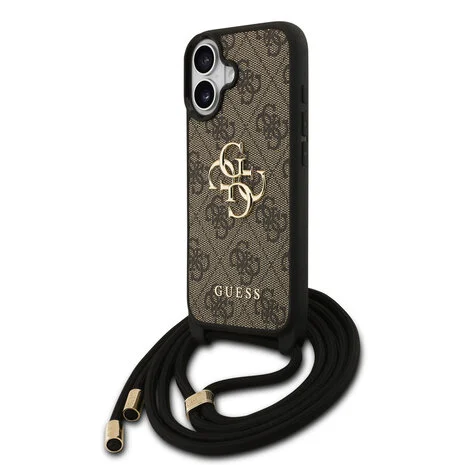 Guess 4G iPhone 17 Hoesje Crossbody met Koord – bruin 2