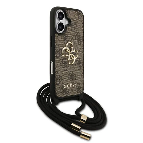 Guess 4G iPhone 17 Hoesje Crossbody met Koord – bruin 2