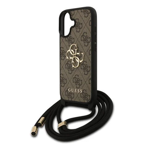 Guess 4G iPhone 17 Hoesje Crossbody met Koord – bruin 2