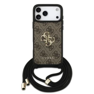 Guess 4G iPhone 17 Pro Hoesje Crossbody met Koord – Bruin 1
