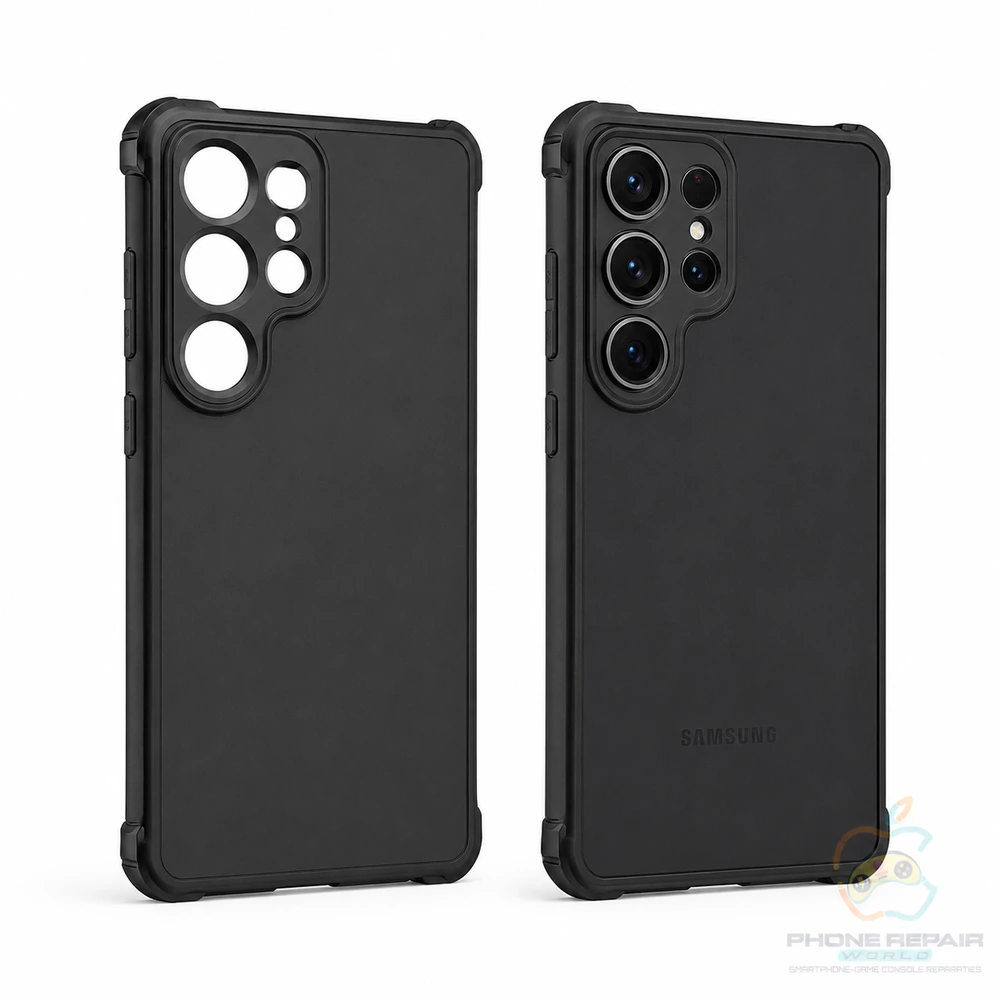 Samsung Galaxy S25 Ultra mat zwarte anti shock case hoesje 2