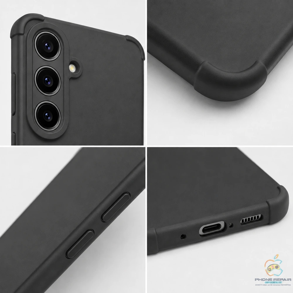 Samsung Galaxy S25 mat zwarte anti shock case hoesje 1