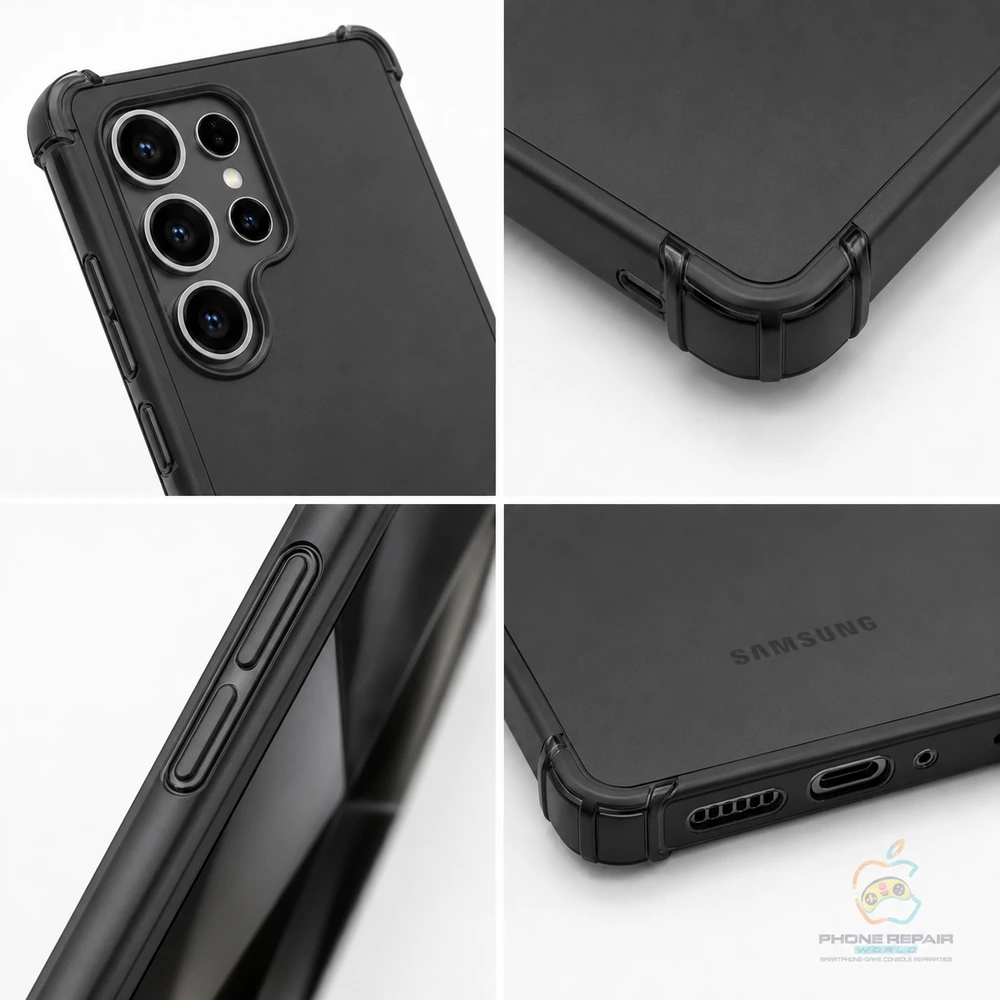 Samsung Galaxy S26 Ultra mat zwarte anti shock case hoesje 1