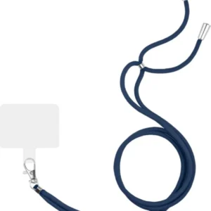 Universeel Crossbody Telefoonkoord met Bevestigingsplaat – Verstelbaar Donkerblauw
