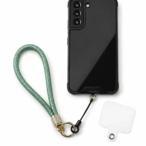 Universeel Telefoon Polskoord met Bevestigingsplaat – Afneembaar Smartphone Polsbandje Groen - kopie