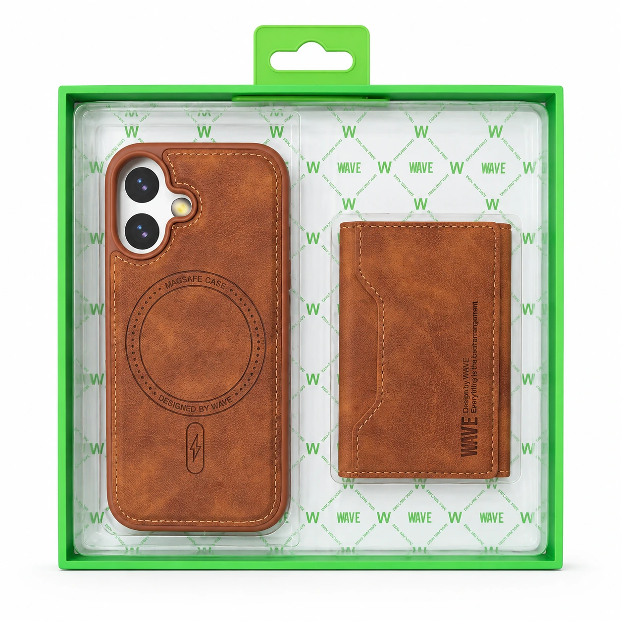 WAVE iPhone 17 MagSafe Hoesje met Afneembare Wallet Case & Pasjeshouder Bruin 2