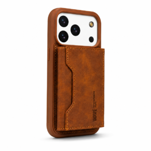 WAVE iPhone 17 Pro Max MagSafe Hoesje met Afneembare Wallet Case & Pasjeshouder Bruin 1