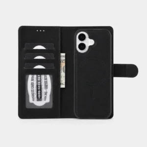 Wave iPhone 17 Hoesje 2-in-1 Wallet Book Case MagSafe Zwart 1
