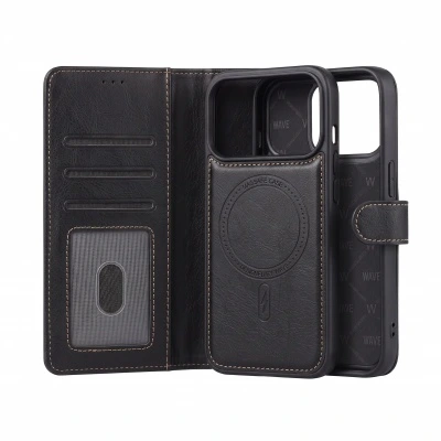 Wave iPhone 17 Pro max Hoesje 2-in-1 Wallet Book Case MagSafe zwart 1