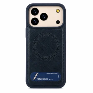 Wave iPhone 17 pro Max Hoesje Premium Kunstleer MagSafe & Kickstand - Blauw