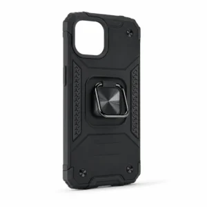 iPhone 15 Rugged Case met Verstelbare Ringstandaard – Zwart