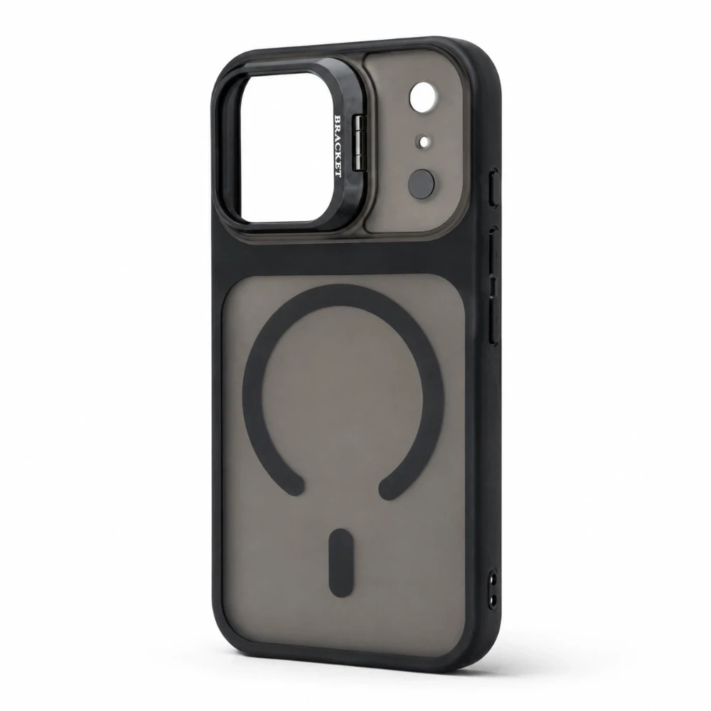 iPhone 17 MagSafe Hoesje met Camera Bracket & Kickstand – Zwart - Afbeelding 4