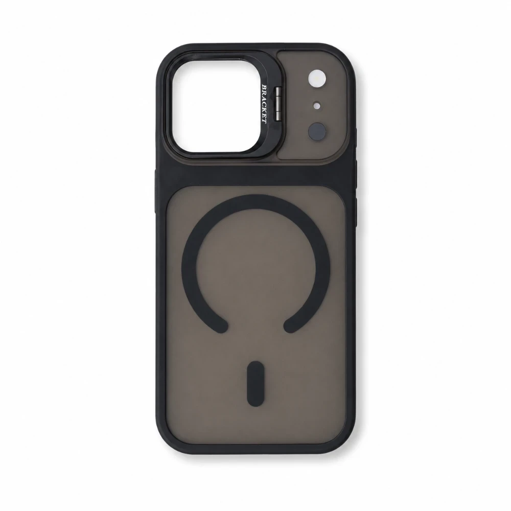 iPhone 17 Hoesje met Bracket Standaard en Camerabescherming ZWART