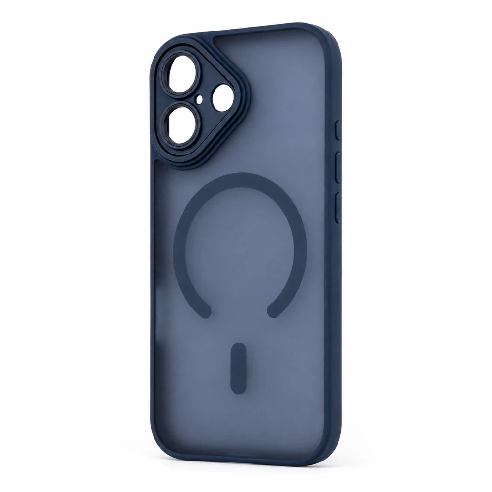 iPhone 17 MagSafe Hoesje met Camerabescherming – Semi-Transparant Donker Blauw 1