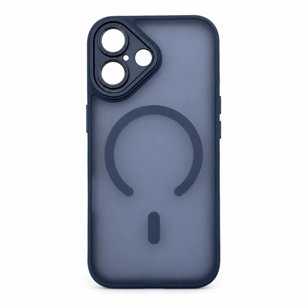 iPhone 17 MagSafe Hoesje met Camerabescherming – Semi-Transparant Donker Blauw 1