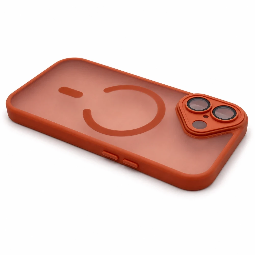 iPhone 17 MagSafe Hoesje met Camerabescherming – Semi-Transparant Terracotta