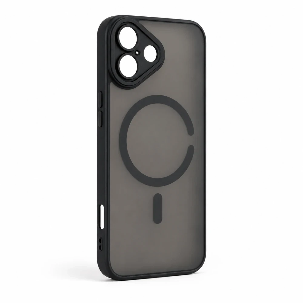 iPhone 17 MagSafe Hoesje met Camerabescherming – Semi-Transparant Zwart 1