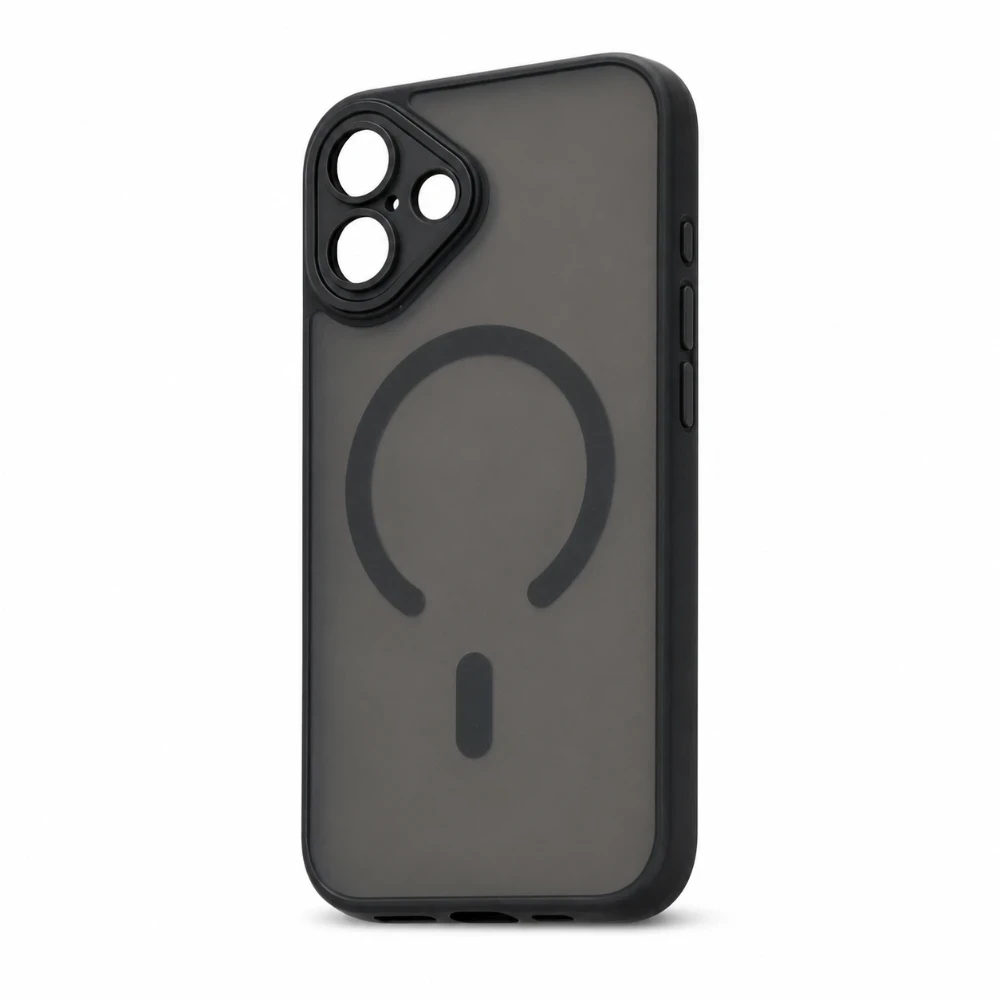 iPhone 17 MagSafe Hoesje met Camerabescherming – Semi-Transparant Zwart 1