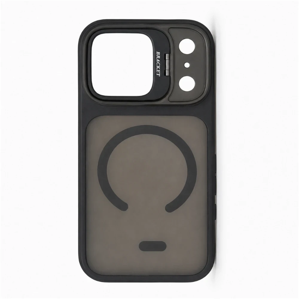 iPhone 17 Pro Hoesje met Bracket Standaard en Camerabescherming ZWART 2