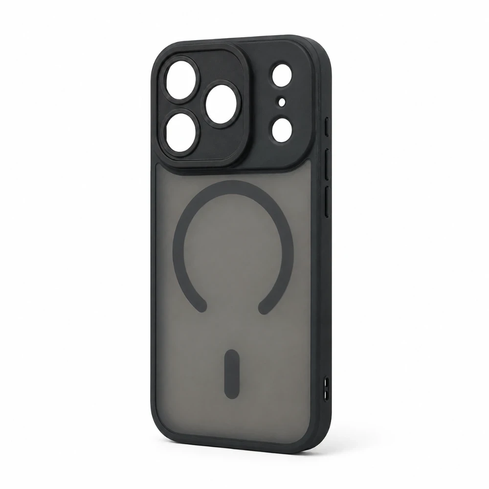 iPhone 17 Pro MagSafe Hoesje met Camerabescherming – Semi-Transparant Zwart 1