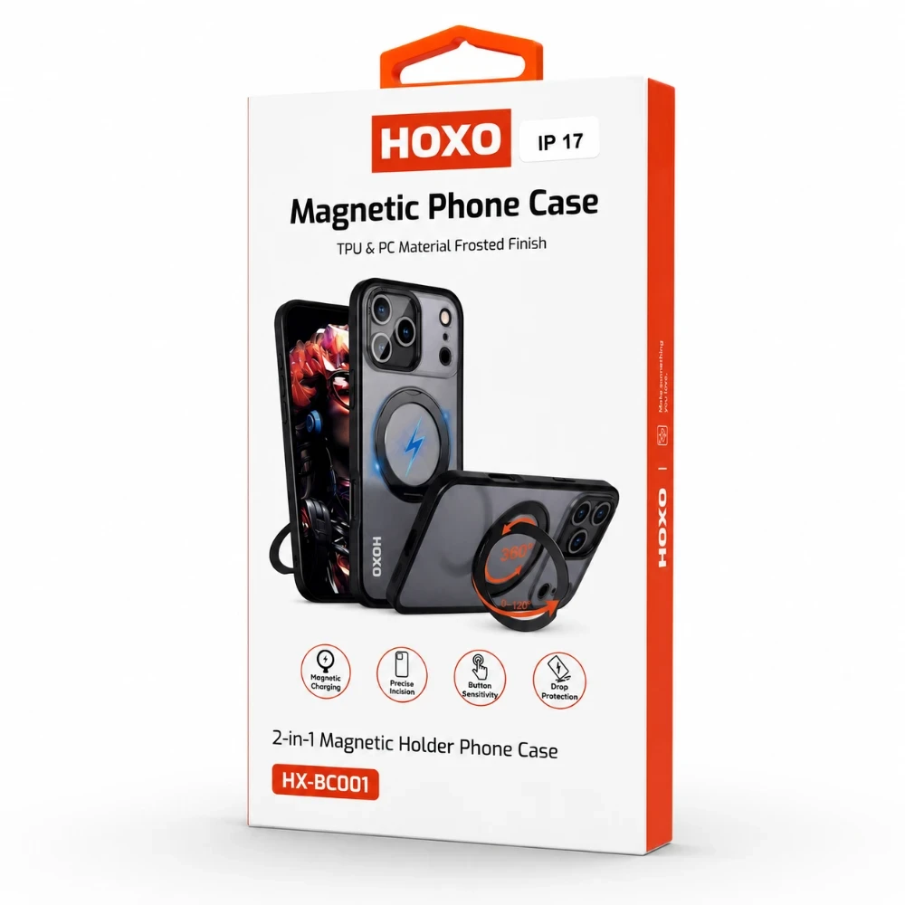 iPhone 17 Pro MagSafe Hoesje met Ringstandaard - Zwart 2