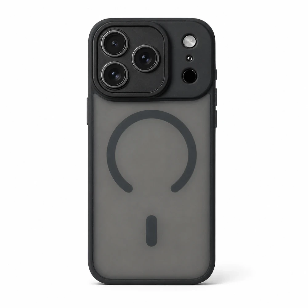 iPhone 17 Pro Max MagSafe Hoesje met Camerabescherming – Semi-Transparant Zwart 2