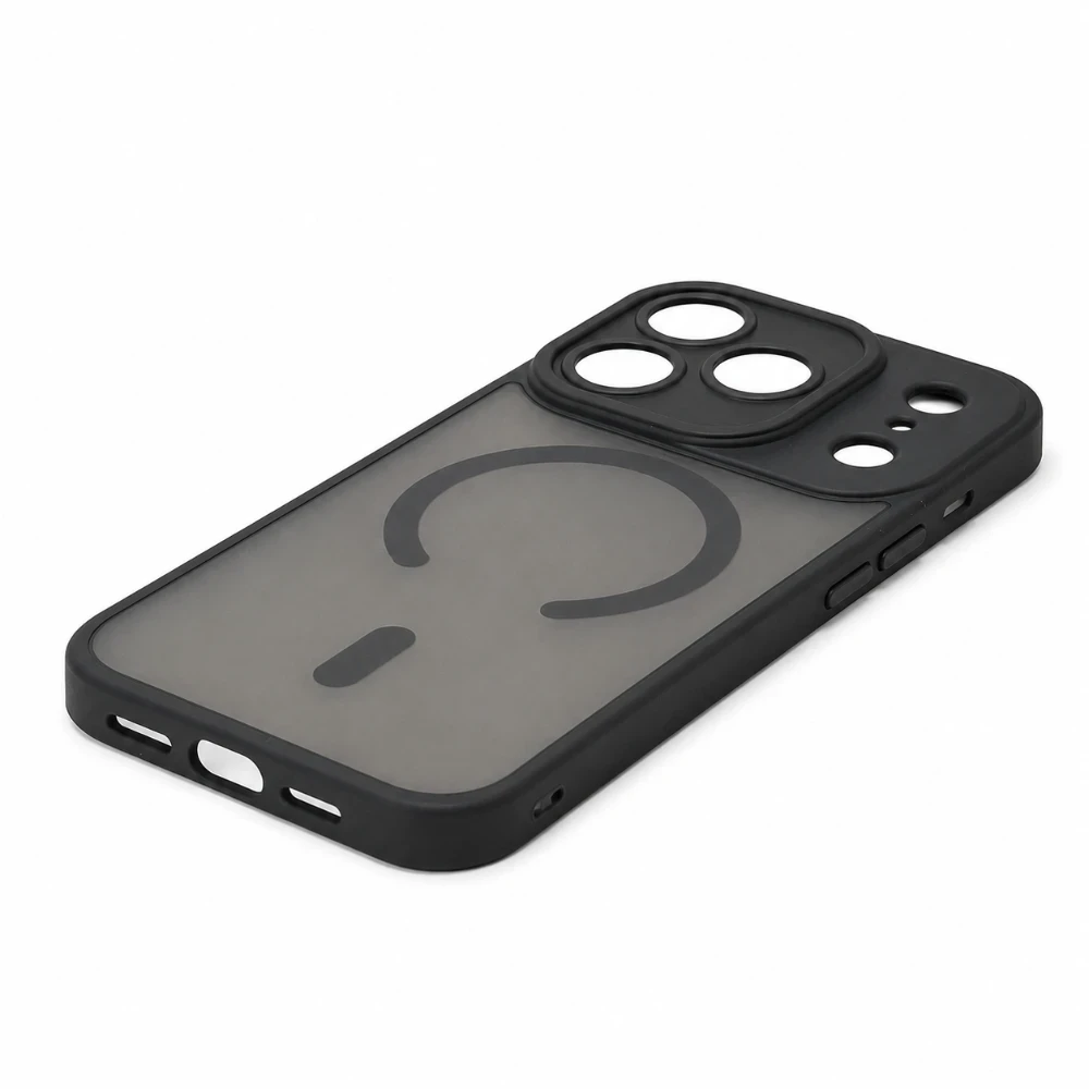 iPhone 17 Pro Max MagSafe Hoesje met Camerabescherming – Semi-Transparant Zwart 2