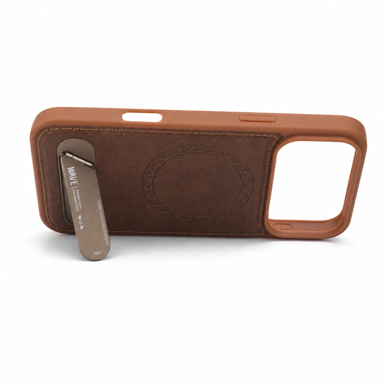iPhone 17 pro Max Hoesje Premium Kunstleer MagSafe Kickstand bruin 1