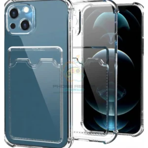 iphone 13 Mini transparant anti shock hoesje met kaarthouder 1