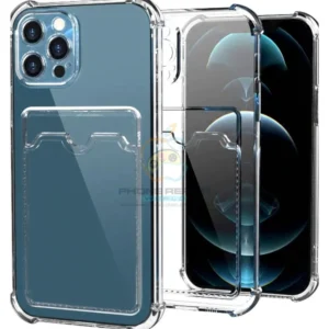 iphone 15 Pro transparant anti shock hoesje met kaarthouder 1