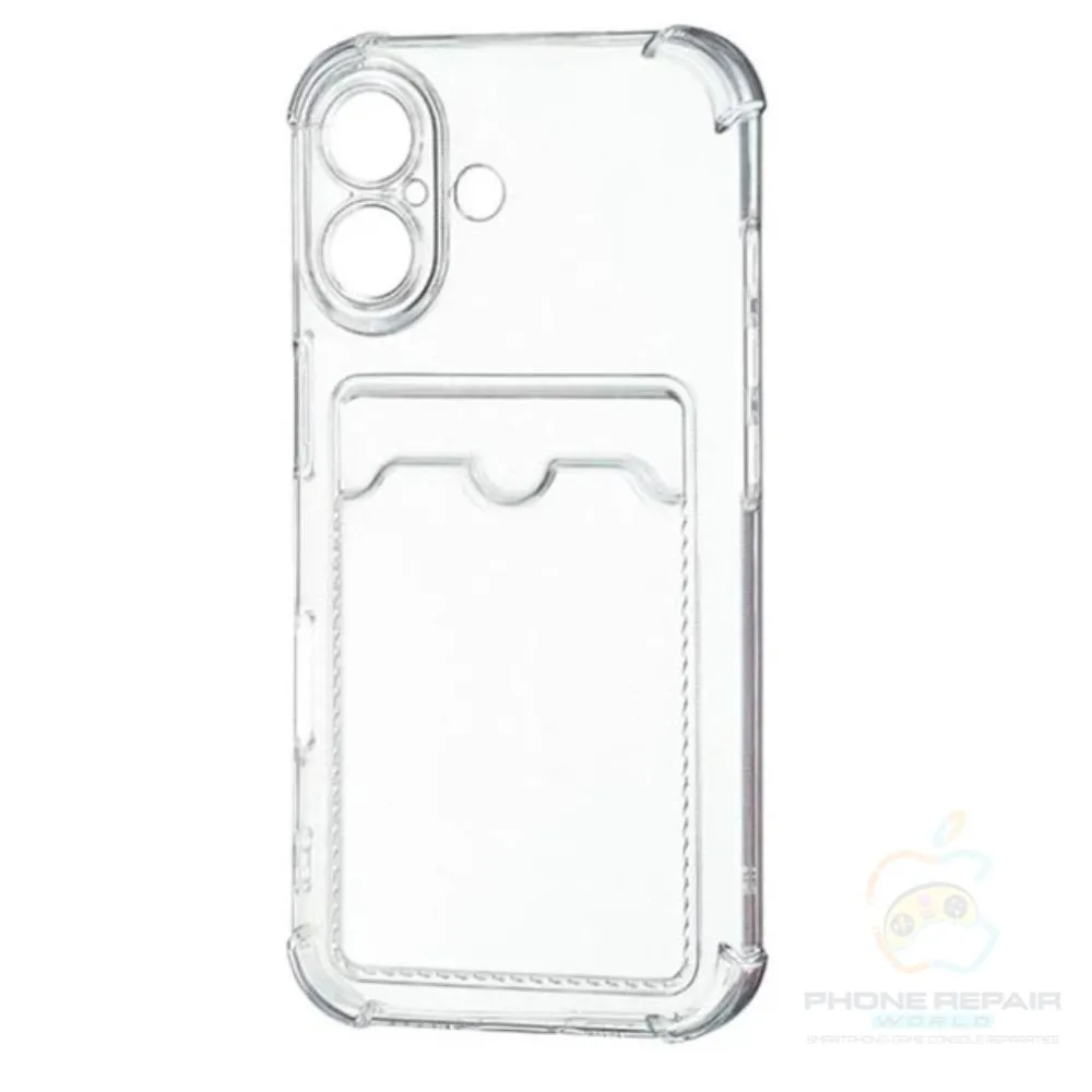 iphone 17 transparant anti shock hoesje met kaarthouder 1