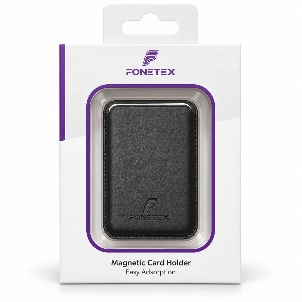 FONETEX Magnetische Pasjeshouder voor Smartphone 3 Pasjes - Zwart