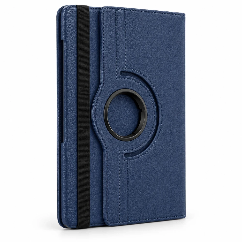 Samsung Galaxy Tab A11+ Hoes 360° Draaibare Book Case - Donkerblauw