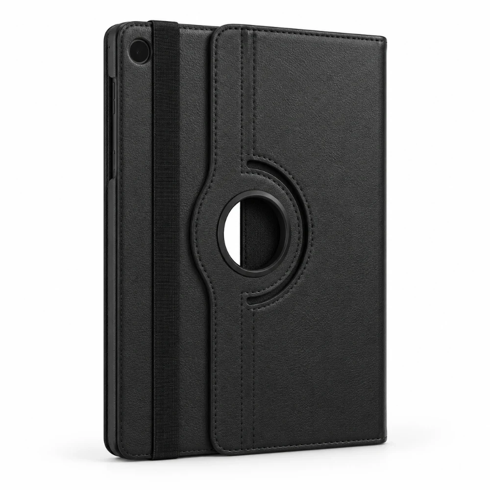Samsung Galaxy Tab A9+ Hoes 360° Draaibare Book Case - zwart