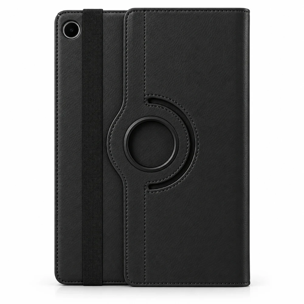 Samsung Galaxy Tab A9+ Hoes 360° Draaibare Book Case - zwart