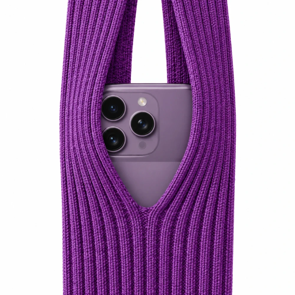 Universeel Telefoontasje met Draagkoord 80 cm – Stretch Telefoonhouder Paars - Afbeelding 3