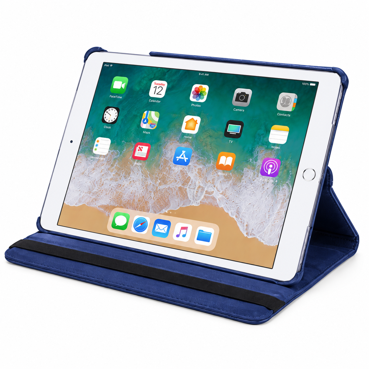 iPad mini 6 Hoes 360° Draaibare Book Case - Donkerblauw - Afbeelding 2
