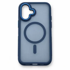 iPhone 17 MagSafe Hoesje – Semi Transparant met Camera Bescherming - Blauw 1