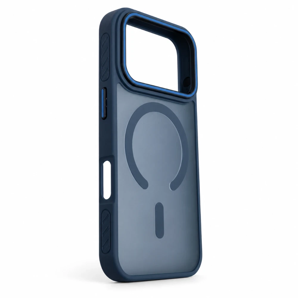 iPhone 17 Pro MagSafe Hoesje – Semi Transparant met Camera Bescherming - Blauw