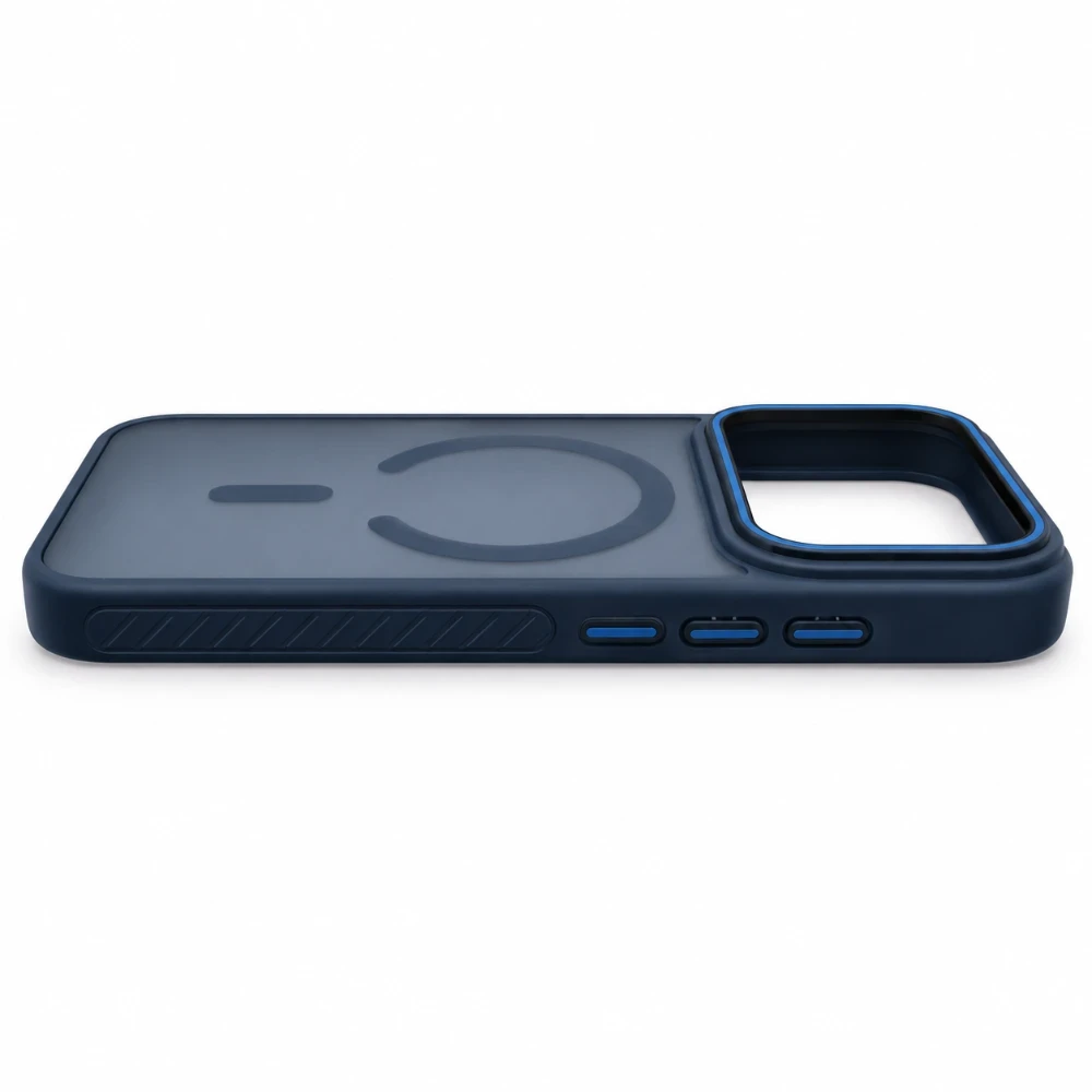 iPhone 17 Pro MagSafe Hoesje – Semi Transparant met Camera Bescherming - Blauw