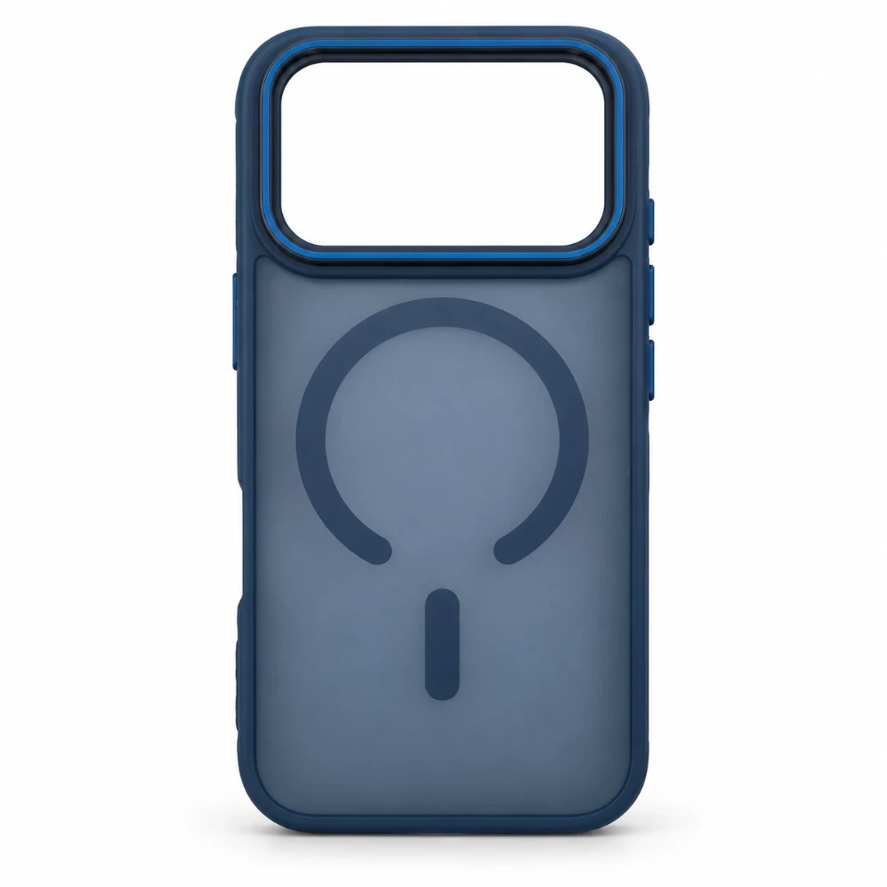 iPhone 17 Pro MagSafe Hoesje – Semi Transparant met Camera Bescherming - Blauw